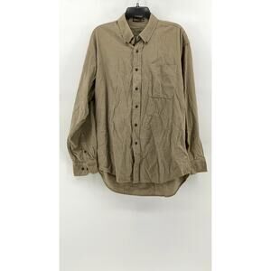HAGGAR GENERATIONS Men's Beige Button Down SZ(LG)